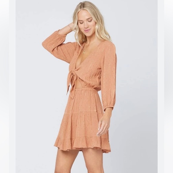 New! L*space stay golden keyhole front mini Dress nwt 18352 - Picture 3 of 15